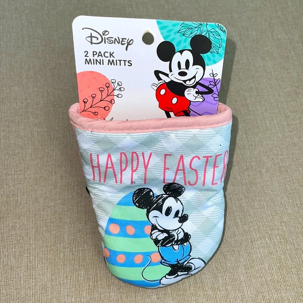 🆕 Disney Mickey Mouse Happy Easter 2 Pack Mini Oven Kitchen Mitts